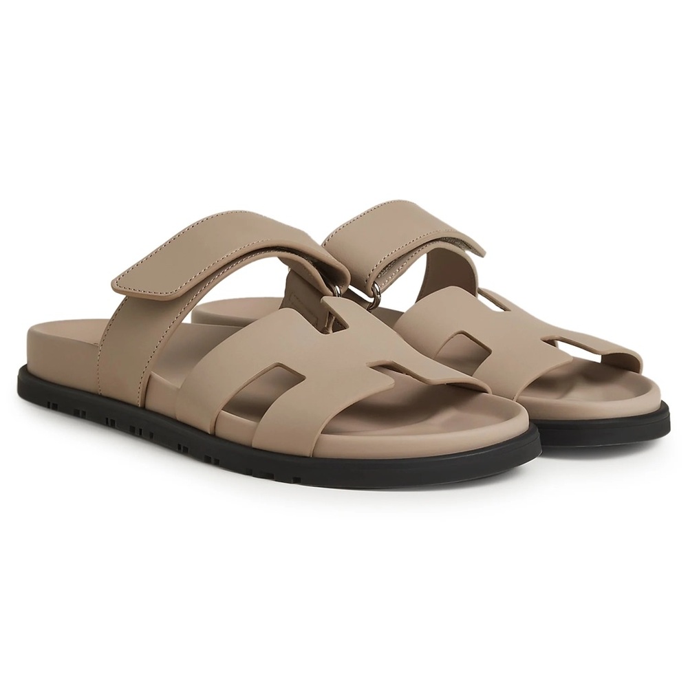 Chypre beige slide sandals